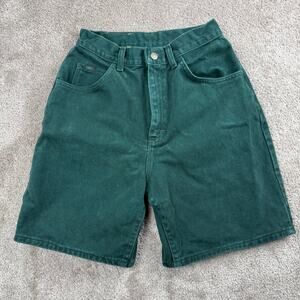 Vtg Green Denim Shorts Size 4 High Waist Mom Jorts Emerald Retro Cottage Union